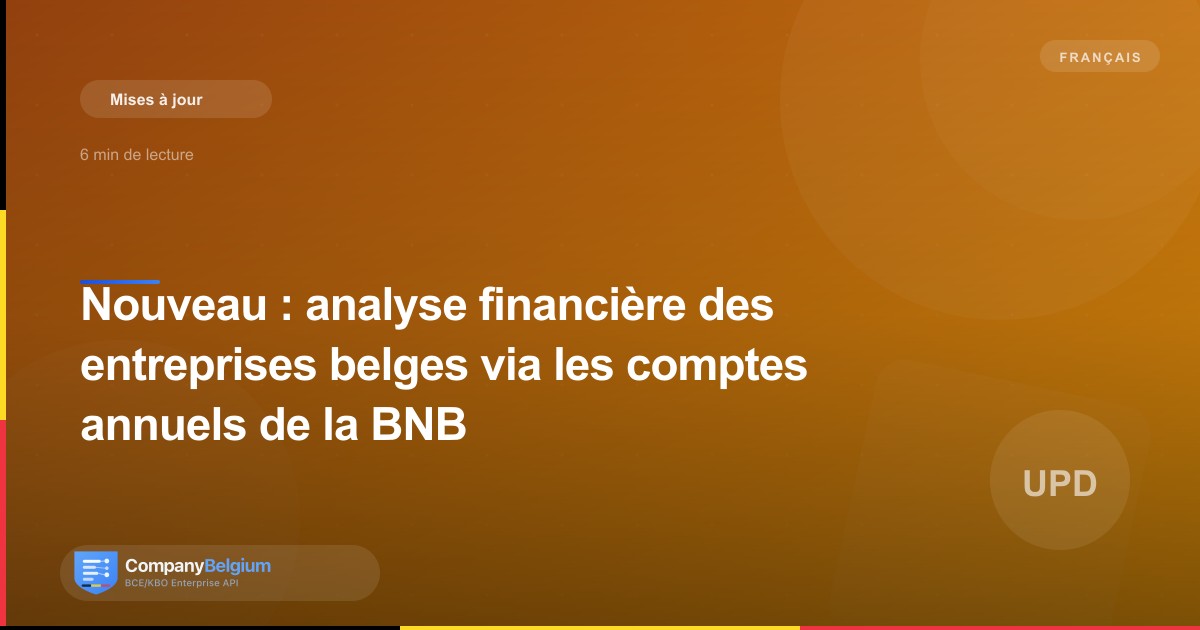 Nouveau : analyse financière des entreprises belges via les comptes annuels de la BNB