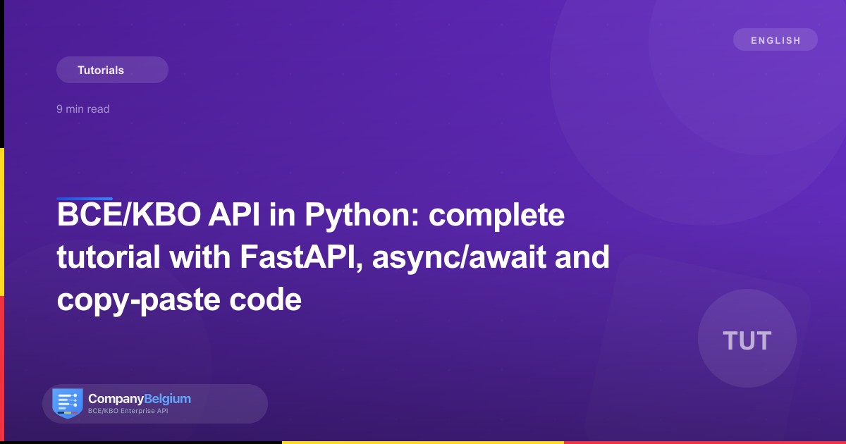 BCE/KBO API in Python: complete tutorial with FastAPI, async/await and copy-paste code