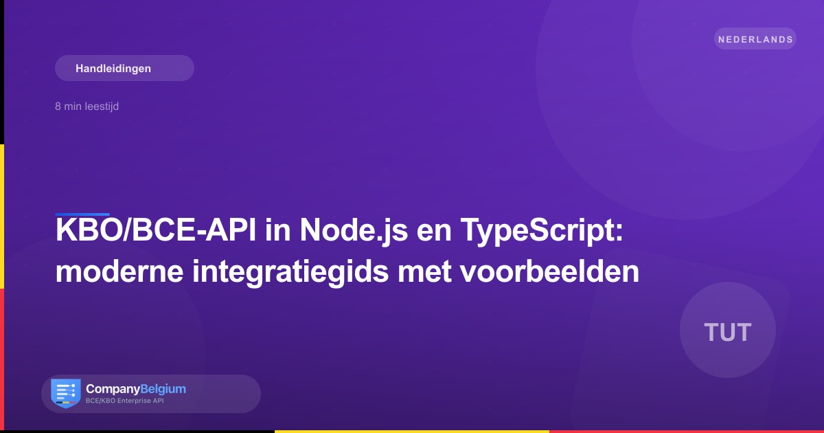 KBO/BCE-API in Node.js en TypeScript: moderne integratiegids met voorbeelden
