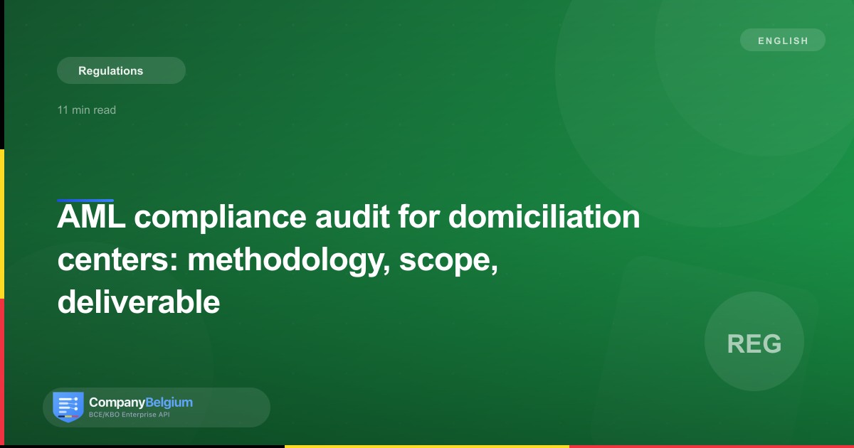 AML compliance audit for domiciliation centers: methodology, scope, deliverable
