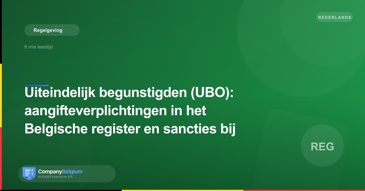 Uiteindelijk begunstigden (UBO): aangifteverplichtingen in het Belgische register en sancties bij niet-naleving