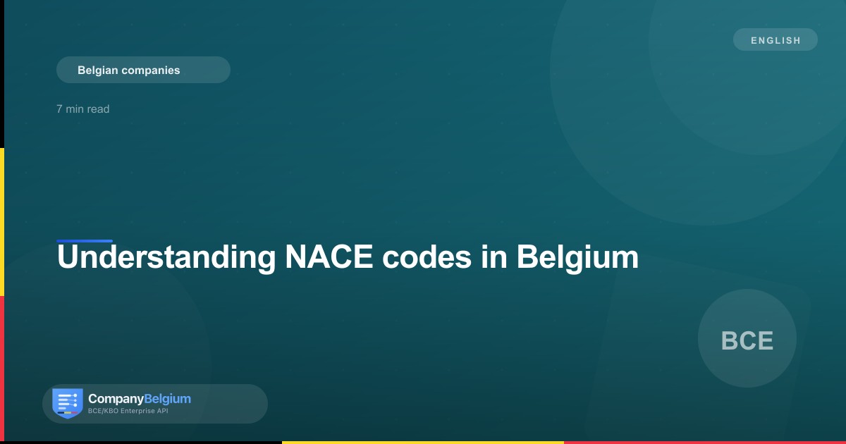 Understanding NACE codes in Belgium