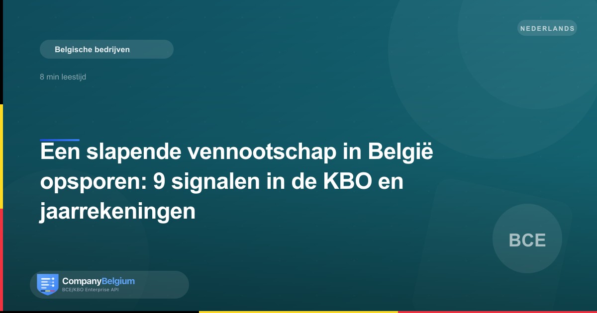 Een slapende vennootschap in België opsporen: 9 signalen in de KBO en jaarrekeningen