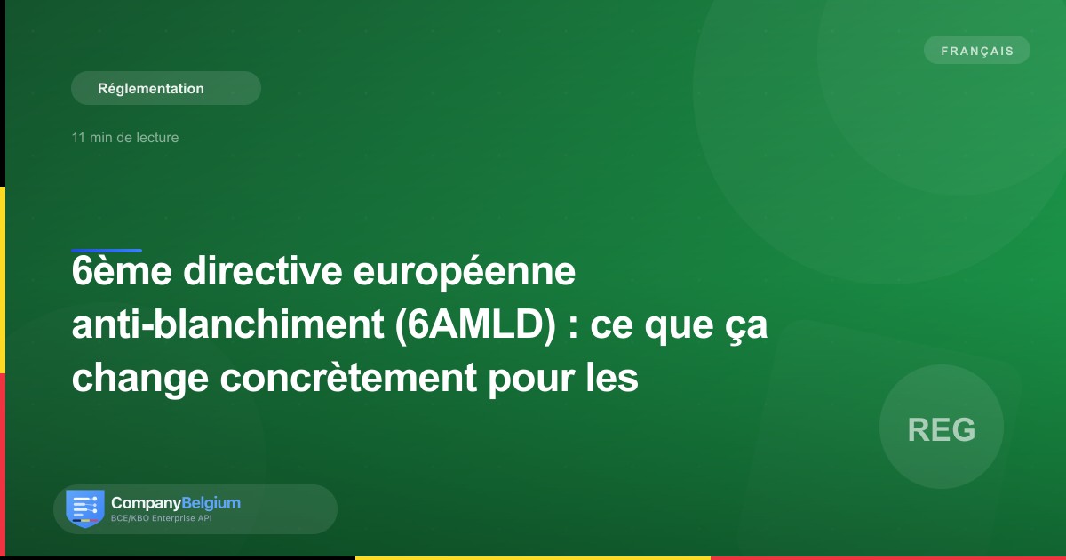 6ème directive européenne anti-blanchiment (6AMLD) : ce que ça change concrètement pour les assujettis belges