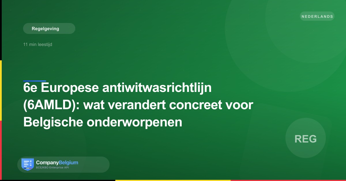 6e Europese antiwitwasrichtlijn (6AMLD): wat verandert concreet voor Belgische onderworpenen