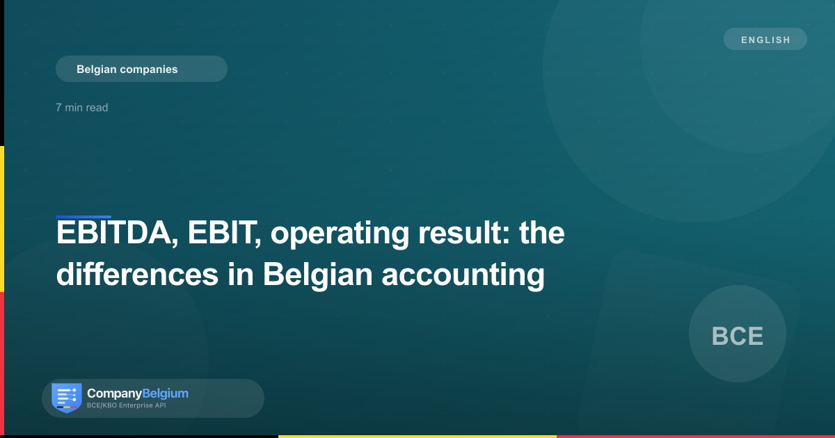 EBITDA, EBIT, operating result: the differences in Belgian accounting