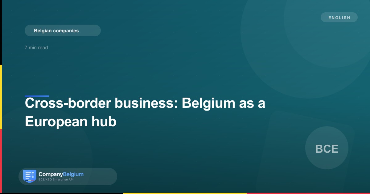 Cross-border business: Belgium as a European hub