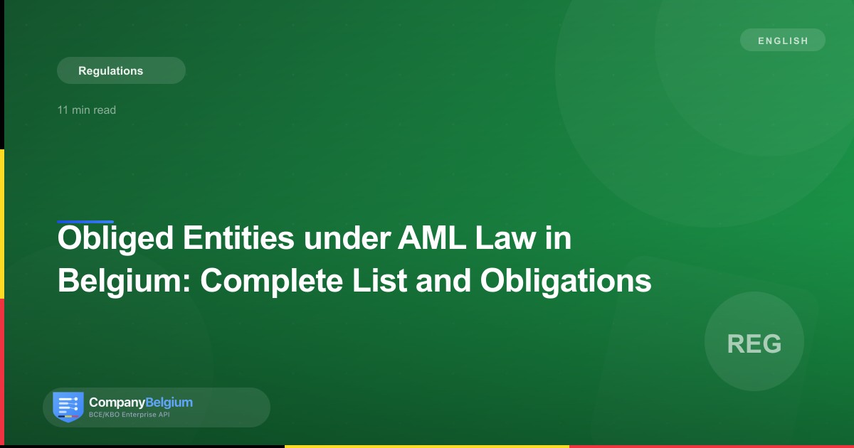 Obliged Entities under AML Law in Belgium: Complete List and Obligations