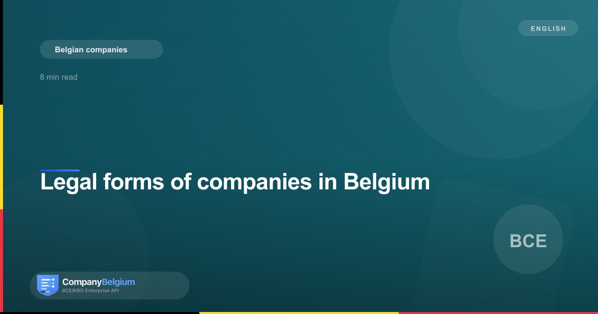 Legal forms of companies in Belgium