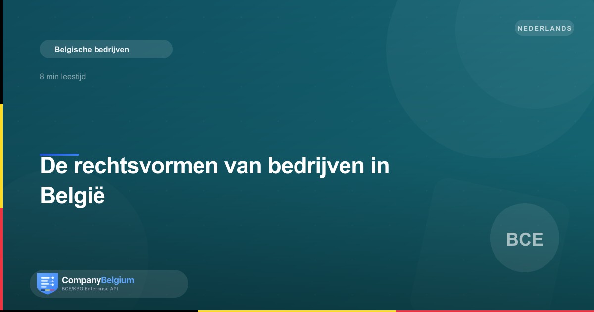 De rechtsvormen van bedrijven in België