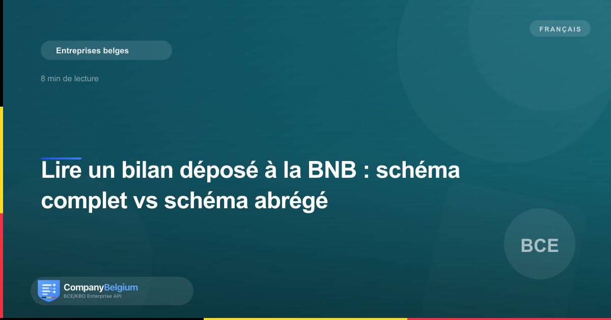 Lire un bilan déposé à la BNB : schéma complet vs schéma abrégé