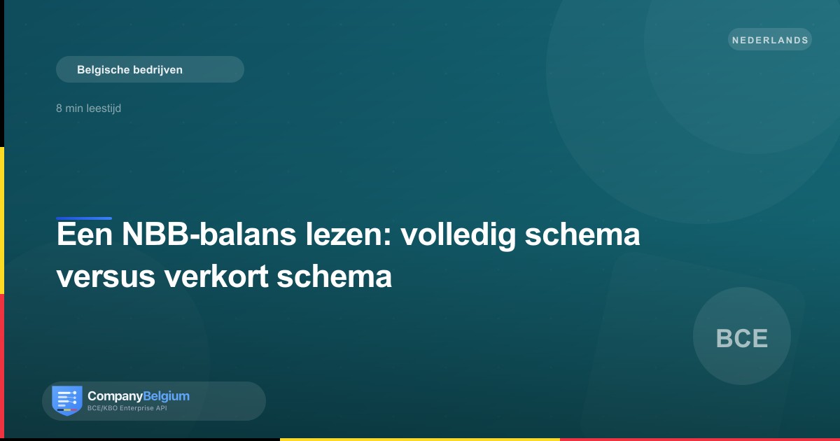 Een NBB-balans lezen: volledig schema versus verkort schema