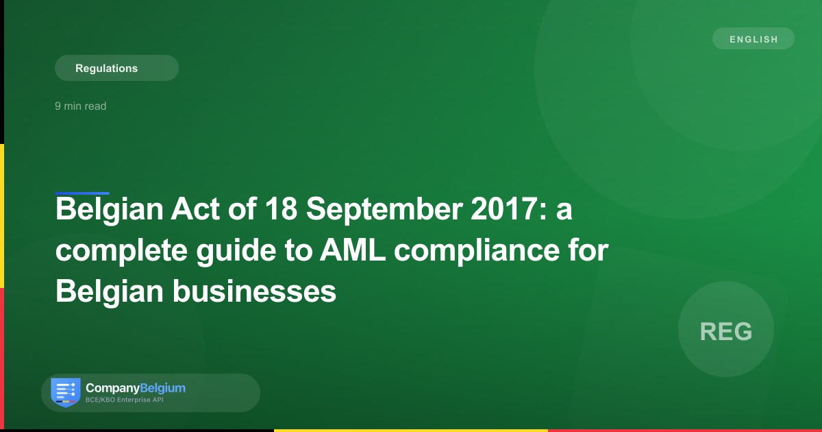 Belgian Act of 18 September 2017: a complete guide to AML compliance for Belgian businesses