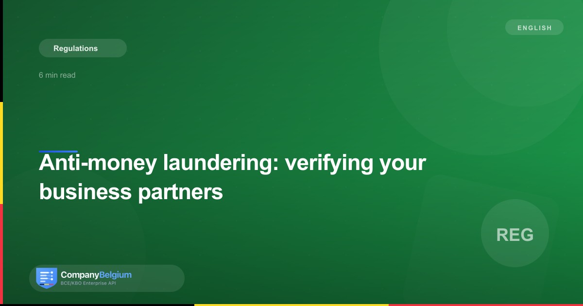 Anti-money laundering: verifying your business partners