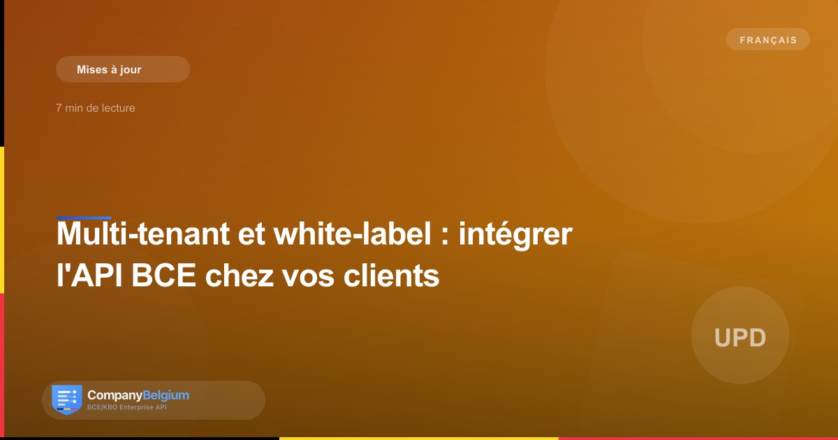 Multi-tenant et white-label : intégrer l'API BCE chez vos clients