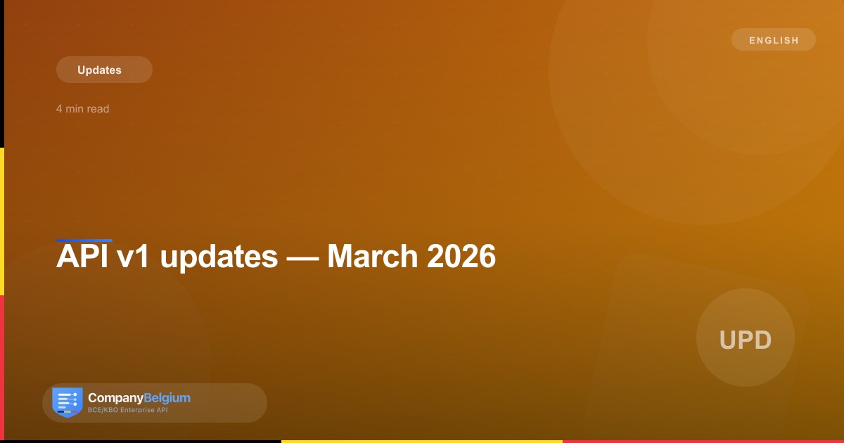 API v1 updates — March 2026