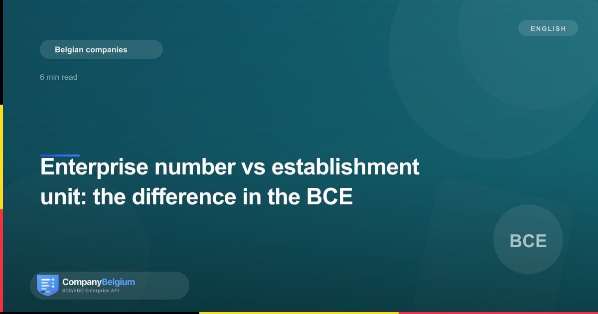 Enterprise number vs establishment unit: the difference in the BCE