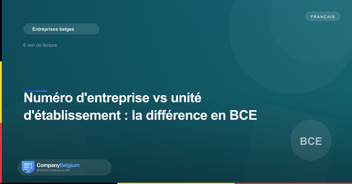 Numéro d'entreprise vs unité d'établissement : la différence en BCE
