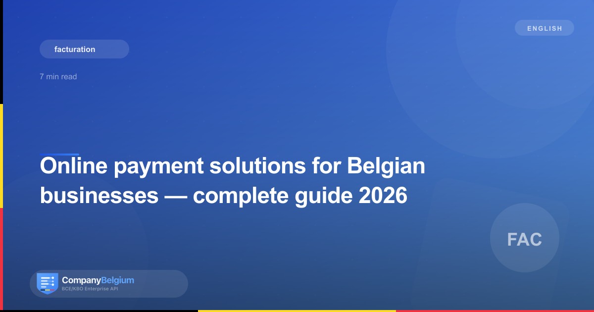 Online payment solutions for Belgian businesses — complete guide 2026