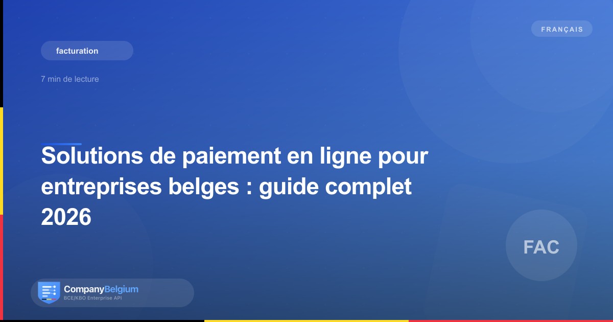 Solutions de paiement en ligne pour entreprises belges : guide complet 2026