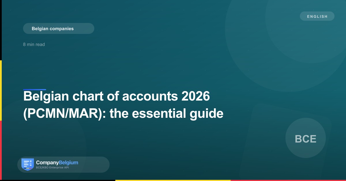 Belgian chart of accounts 2026 (PCMN/MAR): the essential guide