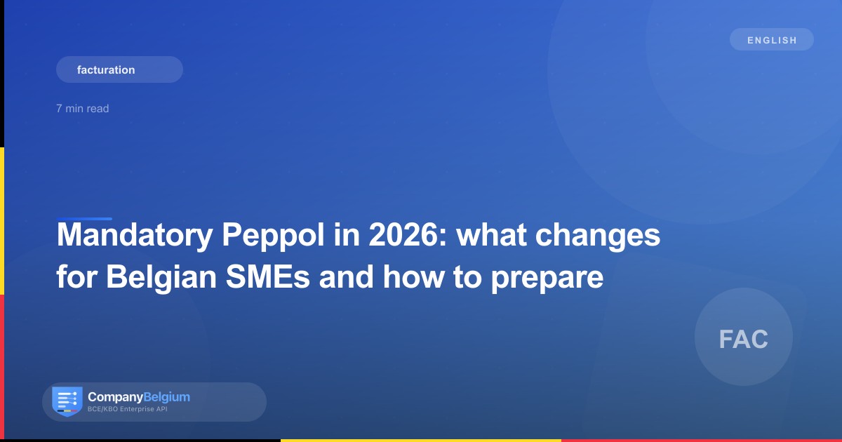 Mandatory Peppol in 2026: what changes for Belgian SMEs and how to prepare