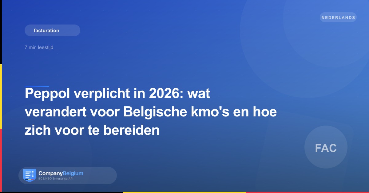 Peppol verplicht in 2026: wat verandert voor Belgische kmo's en hoe zich voor te bereiden