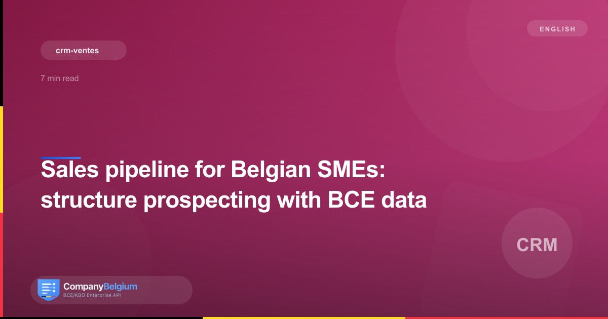 Sales pipeline for Belgian SMEs: structure prospecting with BCE data