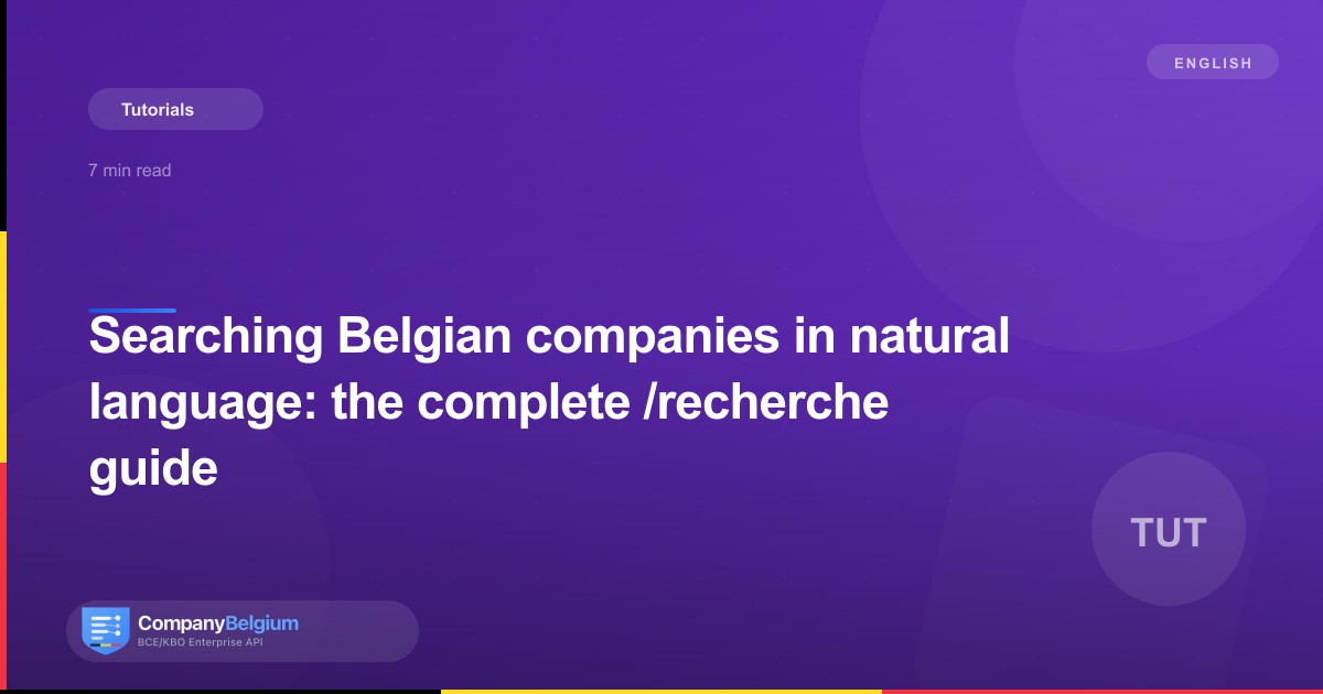 Searching Belgian companies in natural language: the complete /recherche guide