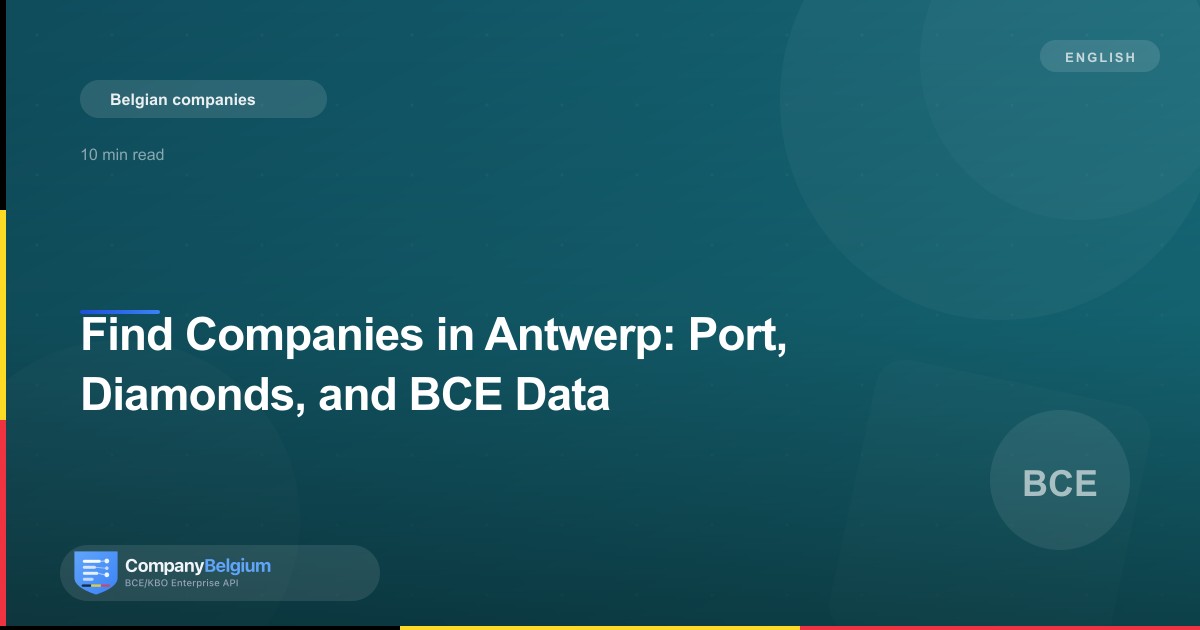 Find Companies in Antwerp: Port, Diamonds, and BCE Data