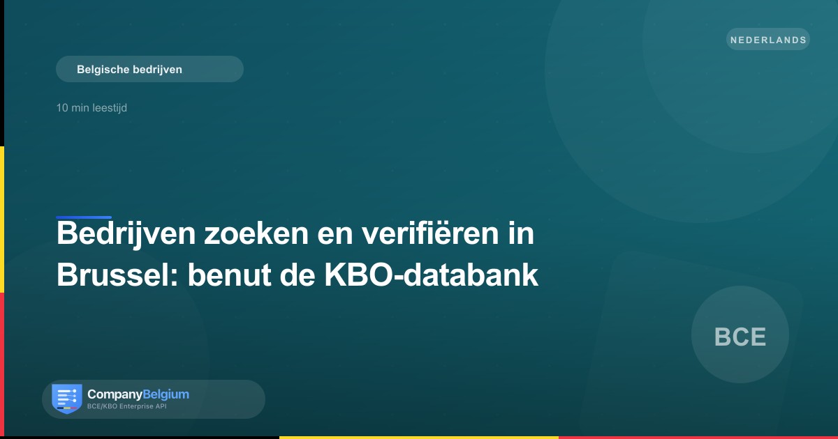 Bedrijven zoeken en verifiëren in Brussel: benut de KBO-databank