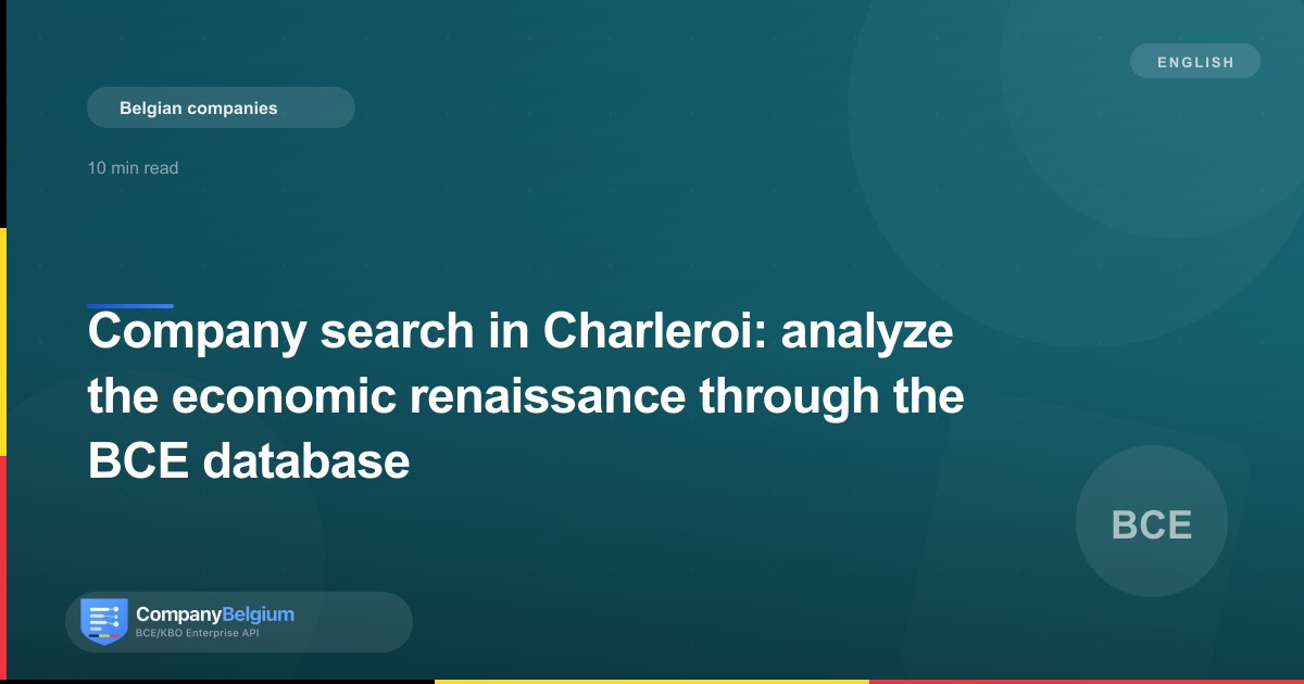 Company search in Charleroi: analyze the economic renaissance through the BCE database