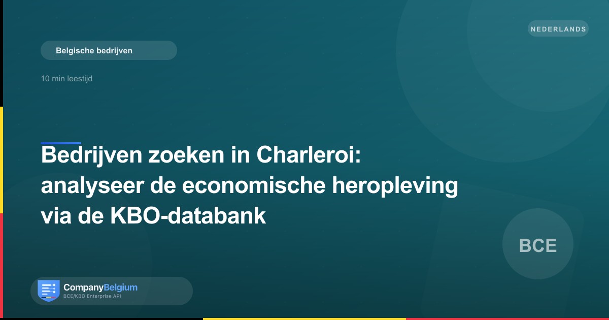 Bedrijven zoeken in Charleroi: analyseer de economische heropleving via de KBO-databank