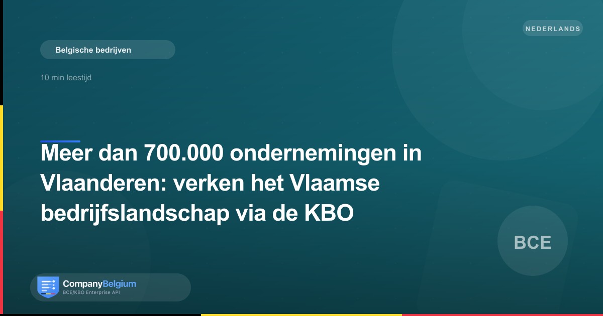 Meer dan 700.000 ondernemingen in Vlaanderen: verken het Vlaamse bedrijfslandschap via de KBO