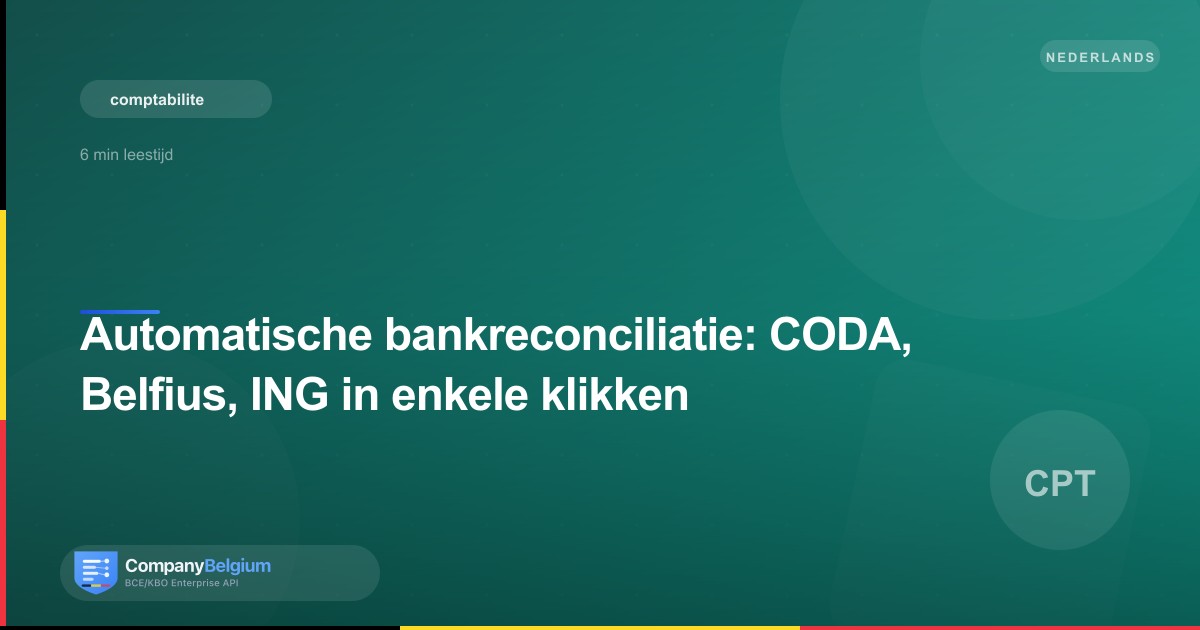 Automatische bankreconciliatie: CODA, Belfius, ING in enkele klikken
