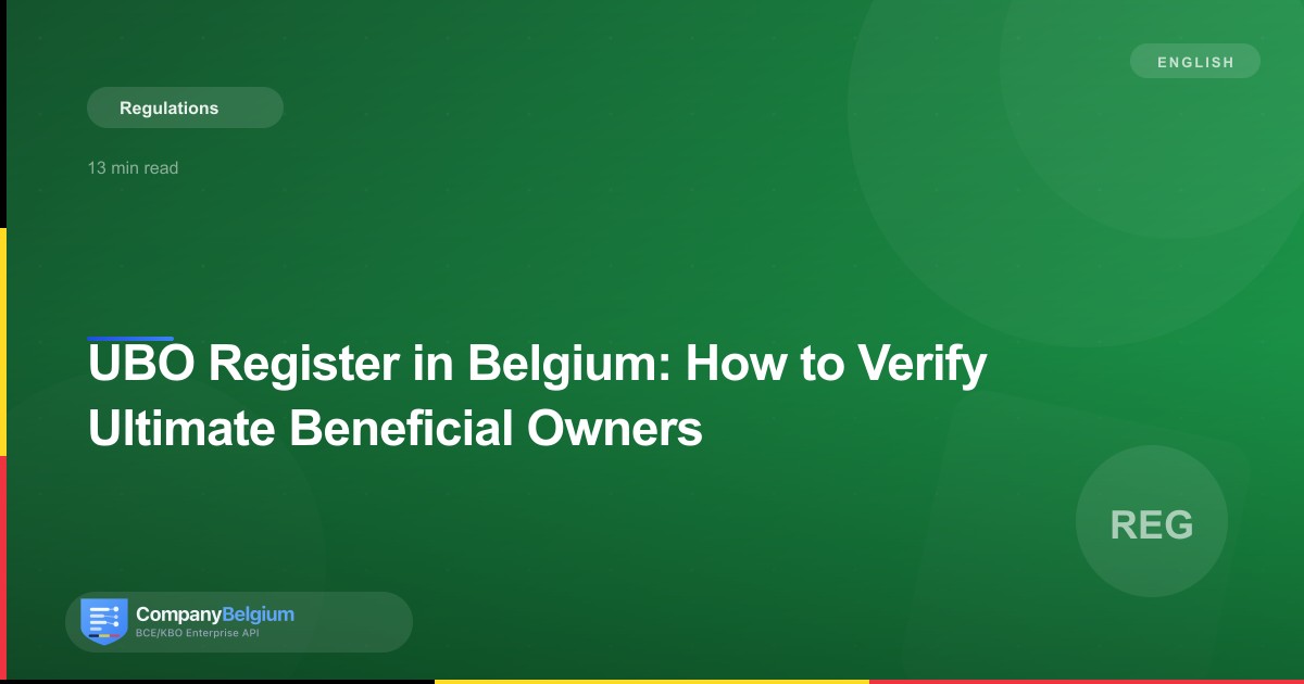 UBO Register in Belgium: How to Verify Ultimate Beneficial Owners