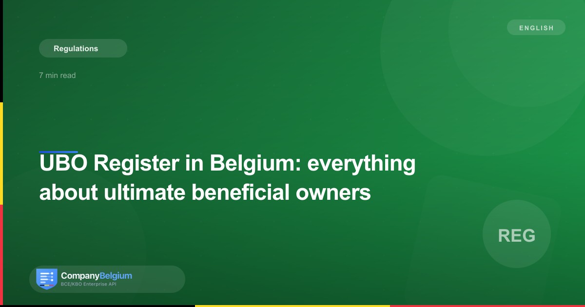 UBO Register in Belgium: everything about ultimate beneficial owners