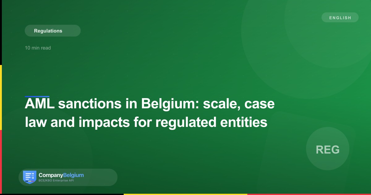 AML sanctions in Belgium: scale, case law and impacts for regulated entities