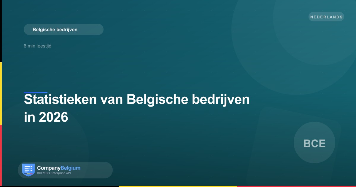 Statistieken van Belgische bedrijven in 2026