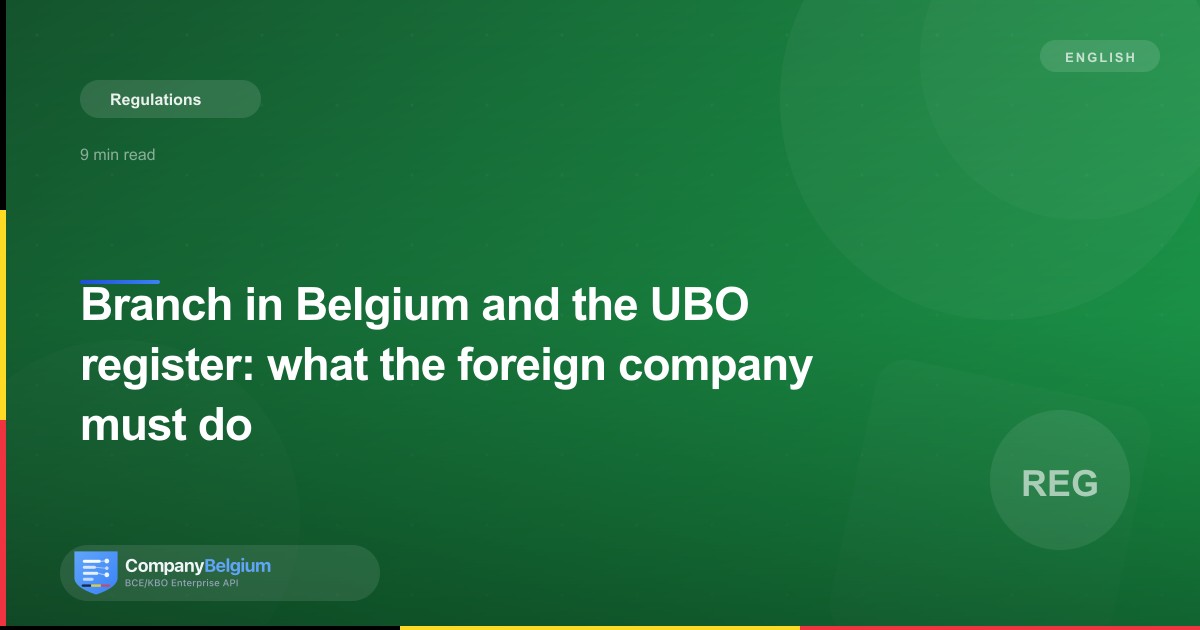 Branch in Belgium and the UBO register: what the foreign company must do