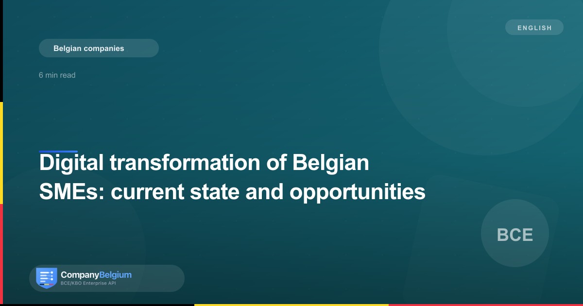 Digital transformation of Belgian SMEs: current state and opportunities