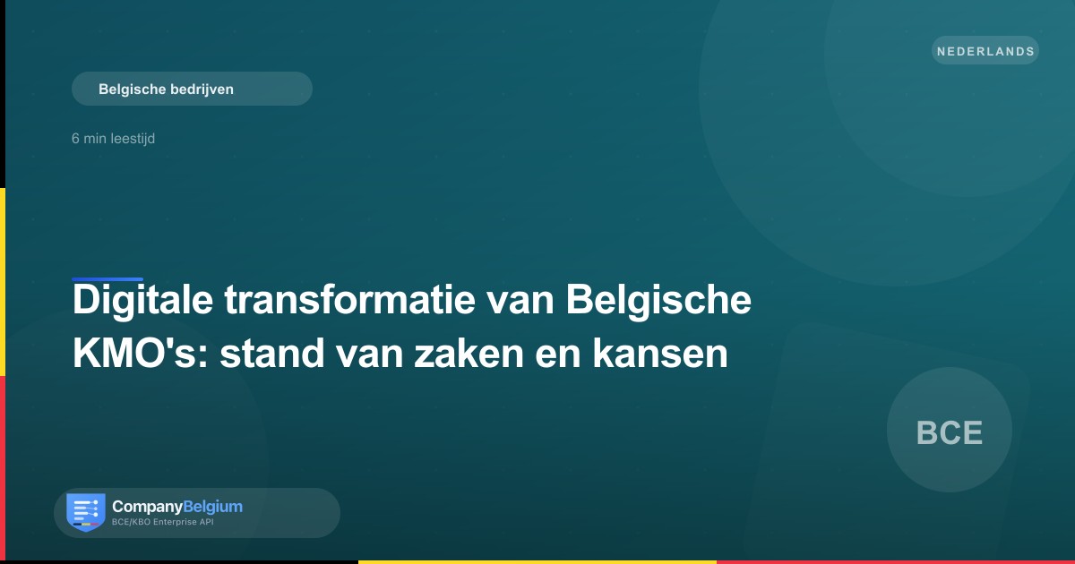 Digitale transformatie van Belgische KMO's: stand van zaken en kansen